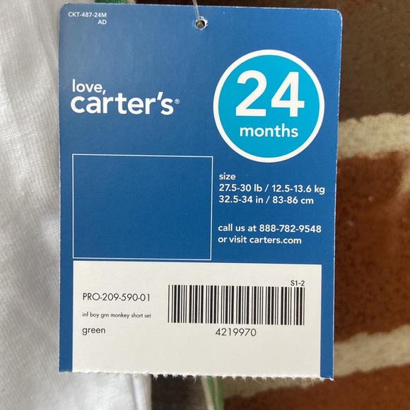 B1G2F 🚨 Carter’s 2 pc set. Plaid #1 hunk summer outfit for boys - Picture 4 of 5